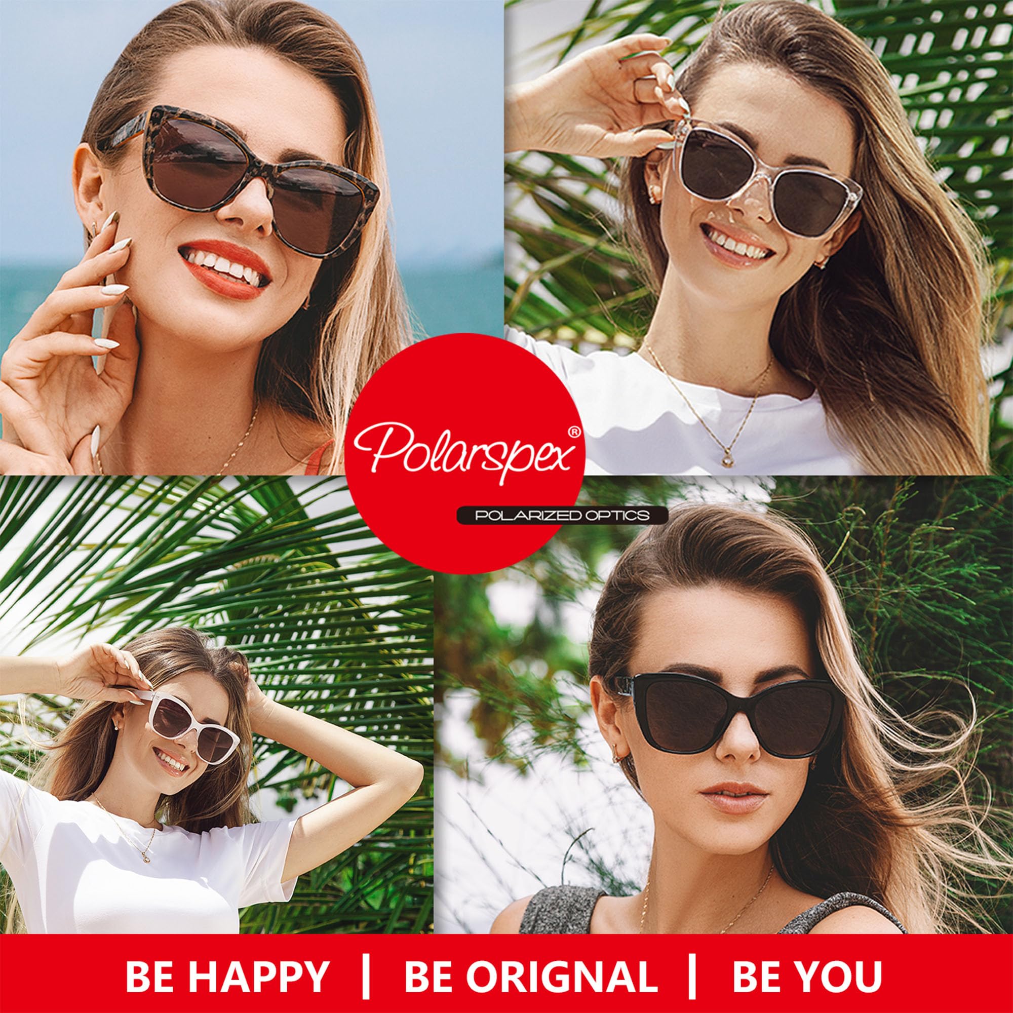 PolarSpex Cat Eye Sunglasses for Women - Trendy & Polarized Oversized Womens Sunglasses - Fashionable Shades for Women