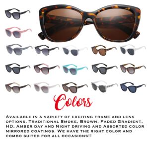 PolarSpex Cat Eye Sunglasses for Women - Trendy & Polarized Oversized Womens Sunglasses - Fashionable Shades for Women