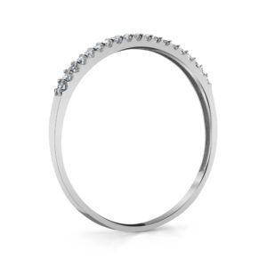 Tesori & Co 10k White Gold Lightweight Dainty CZ Wedding Stackable Band Size 4.5