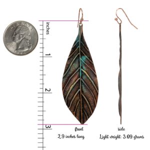 SPUNKYsoul Handmade Boho Lightweight Statement Leaf Earrings with Detailed Texture for Women