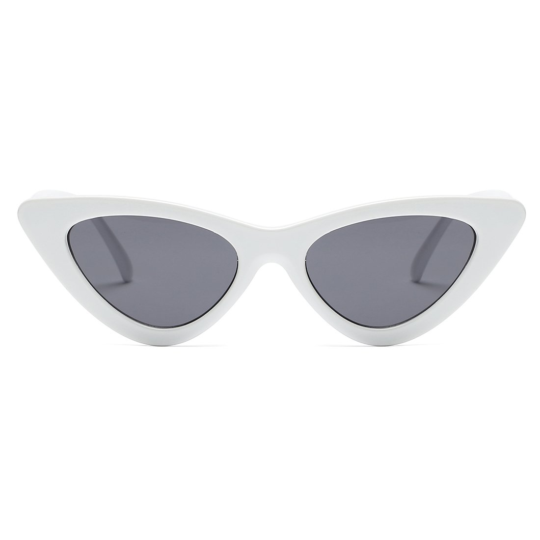 kimorn Cat Eye Sunglasses Women Clout Goggles Kurt Cobain Retro Sun Glasses K0566 (White&Black)