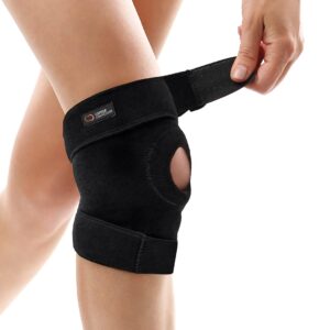 Copper Compression Extra Support Knee Brace - Open Patella Neoprene Stabilizer Design for Sprain, Athletic Injury Recovery - Adjustable for Men & Women - Fits Right/Left Knees - 1 Brace