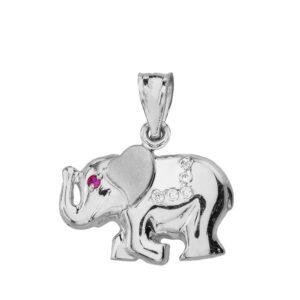 good luck charms fine 925 sterling silver cz asian elephant pendant