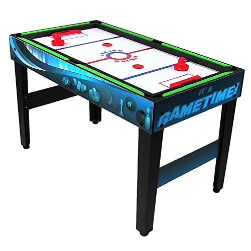 Sunnydaze 10-in-1 Game Table - Combination Multi-Game Table with Billiards, Push Hockey, Foosball, Ping Pong, and More - 49.5-Inch - Game Time Blue