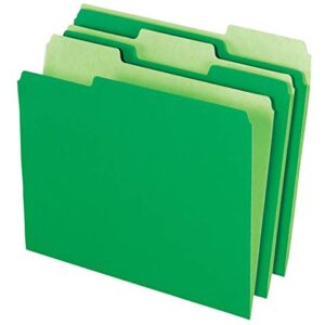 Office Depot File Folders, Letter, 1/3 Cut, Bright Green, Box of 100, 97664