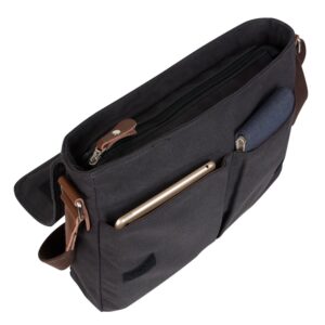 Vintage Men's Canvas Messenger Bag Laptop Shoulder Satchel Crossbody Sling Bookbag (M36_Black)