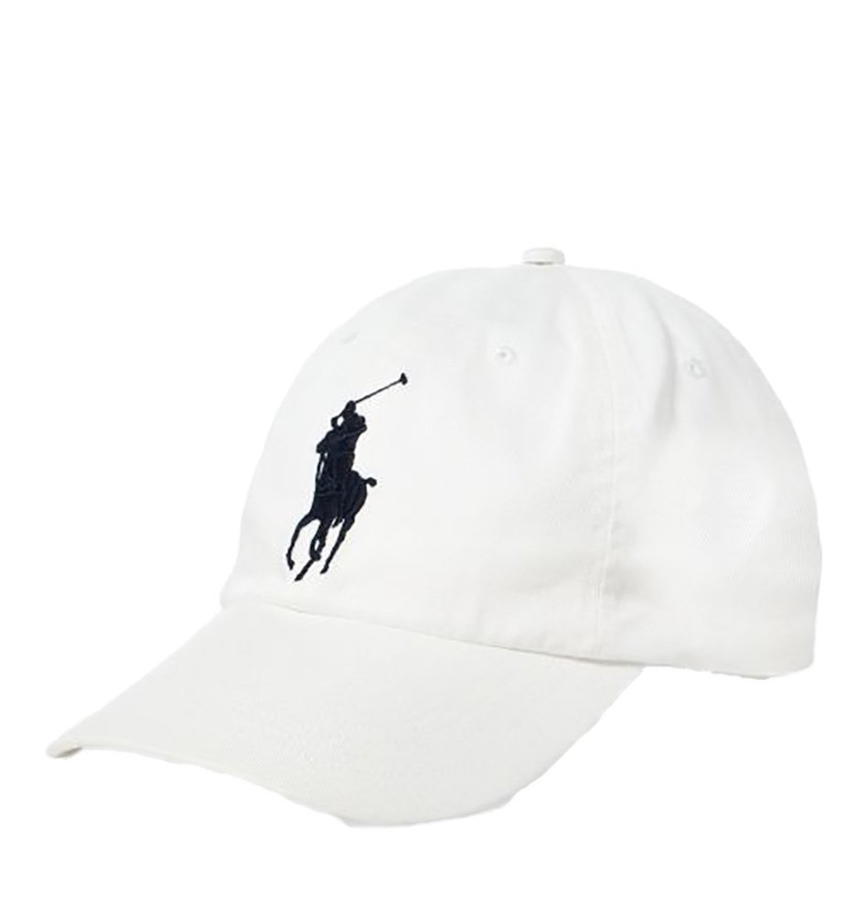 POLO RALPH LAUREN Men's Big Pony Cap, White, One Size