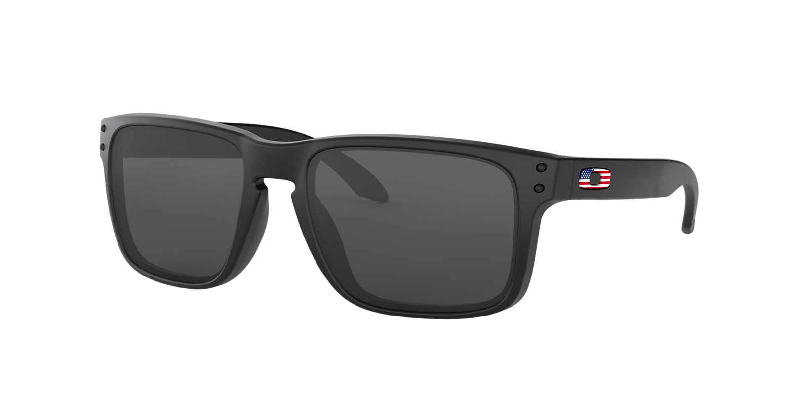 OAKLEY Holbrook Matte Black Flag Icon/Gray Sunglasses (OO9102-E655)