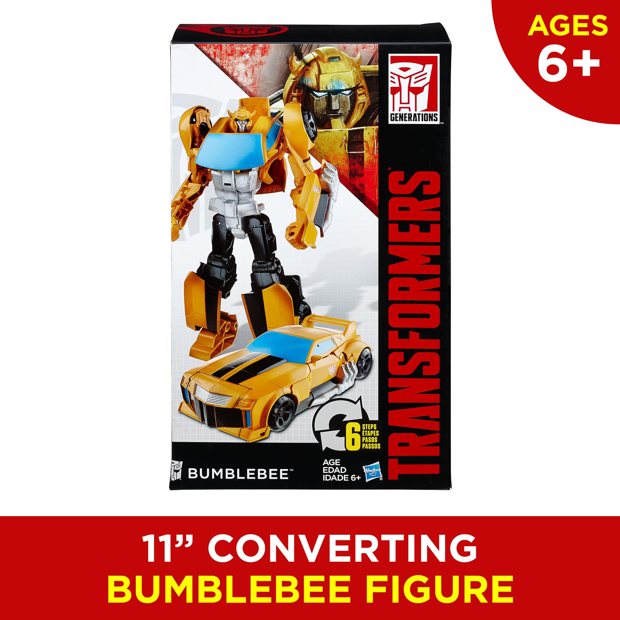 Transformers Toys Heroic Bumblebee Action Figure - Timeless Large-Scale Figure, Changes into Yellow Toy Car, 11" (Amazon Exclusive)