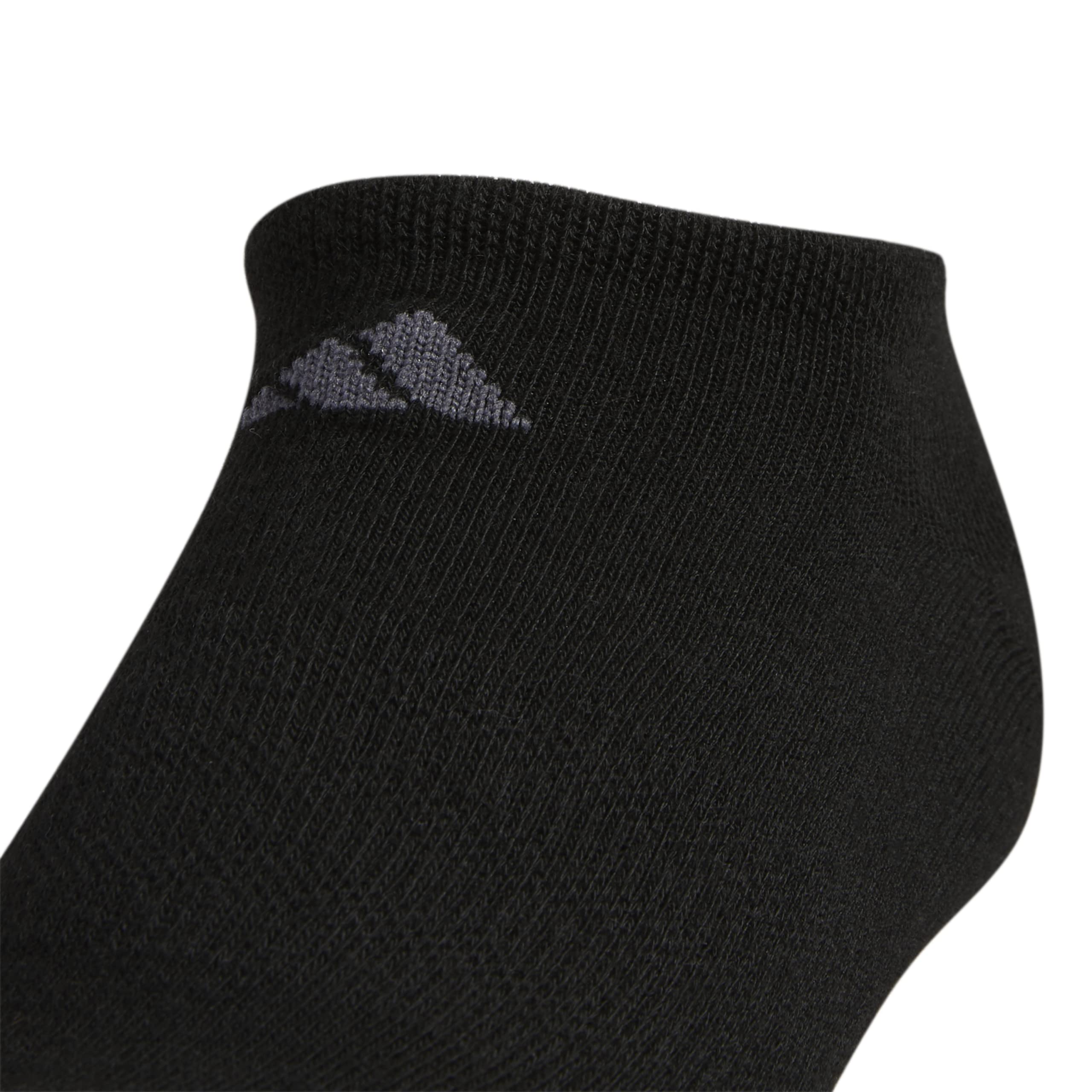 adidas Women's Superlite No Show Socks (6-Pair), Black/Heather Light Grey/White, Medium