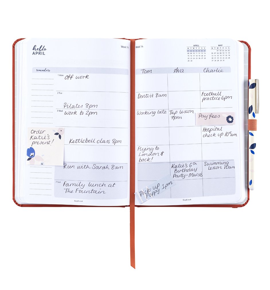 Busy B 17 Month 2018-19 Mid Year Diary - Week-to-View Agenda with timetables and Notes