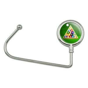 graphics & more billiard balls and triangle pool table purse bag hanger holder hook