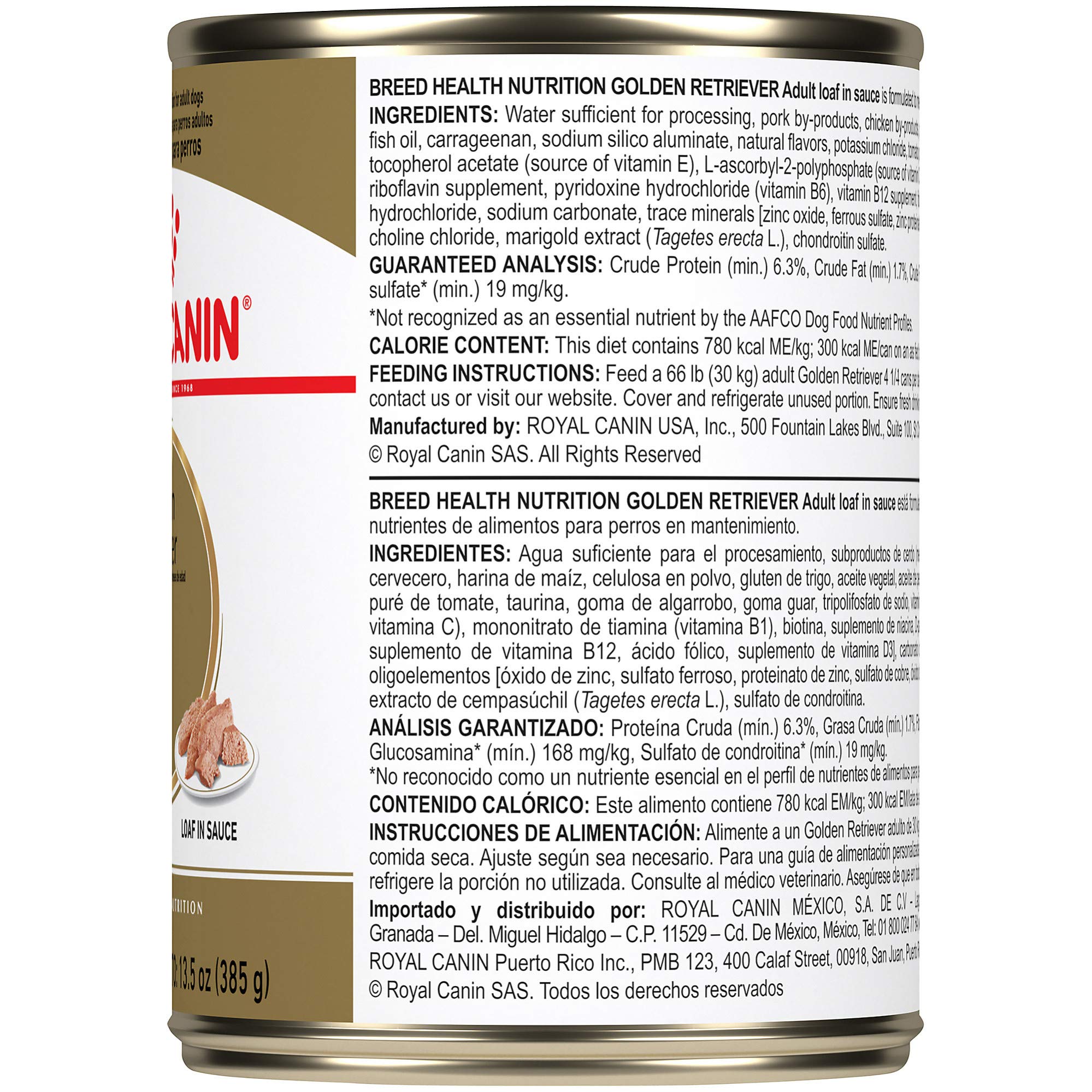 Royal Canin Golden Retriever Loaf in Sauce Canned Dog Food, 13.5 oz can (12-count)