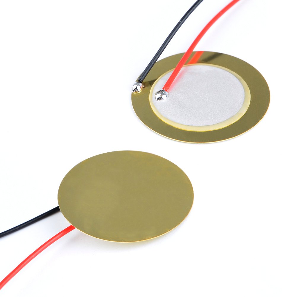 TIMESETL 15pcs Piezo Pickup 27mm Piezo Amplifiers Discs with 13" Leads for Acoustic Guitar Drum