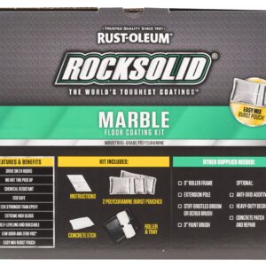 Rust-Oleum 306321 RockSolid Marble 1 Car Garage Floor Coating Kit, Mountain White, 5 Piece Set