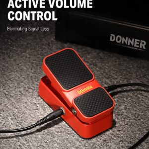 Donner Guitar Wah Pedal, 2 in 1 Wah Volume Pedal, Mini Vintage Electric Guitar Effect Pedal with Wah Wah Active Volume Control, Vowel Lightweight Guitar Pedal