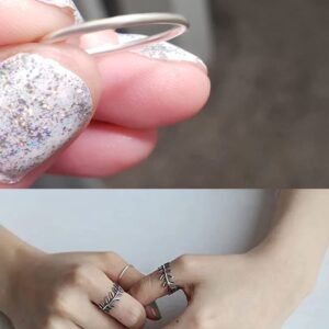 CANDYFANCY 925 Sterling Silver 1.2mm Stacking Midi Thin Rings Pinky Ring Stack Knuckle Rings Band Silver Toe Ring Size 2.5