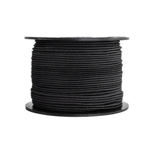 SGT KNOTS Diamond Grip Black Bungee Cord - 100% Stretch Elastic Cord and Absorbent Bungee Shock cord for Camping, Kayak Deck, Crafting (3/32" x 100ft)