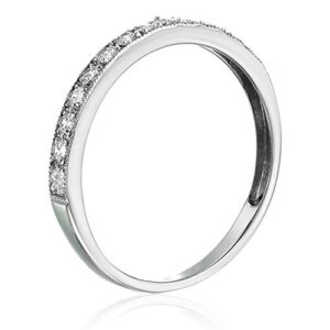 VIR JEWELS 1/4 carat (ctw) Diamond Wedding Anniversary Band for Women, Half Eternity Round Diamond Engagement Ring 14K White Gold Prong Set with Milgrain 0.25 cttw, Size 6.5