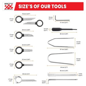 AFA Tooling Radio Removal Tool Kit | Works for Ford, Audi. VW, Mercedes and More - Car and Truck Stereo DIN | 20 Specialty Keys for Most Applications