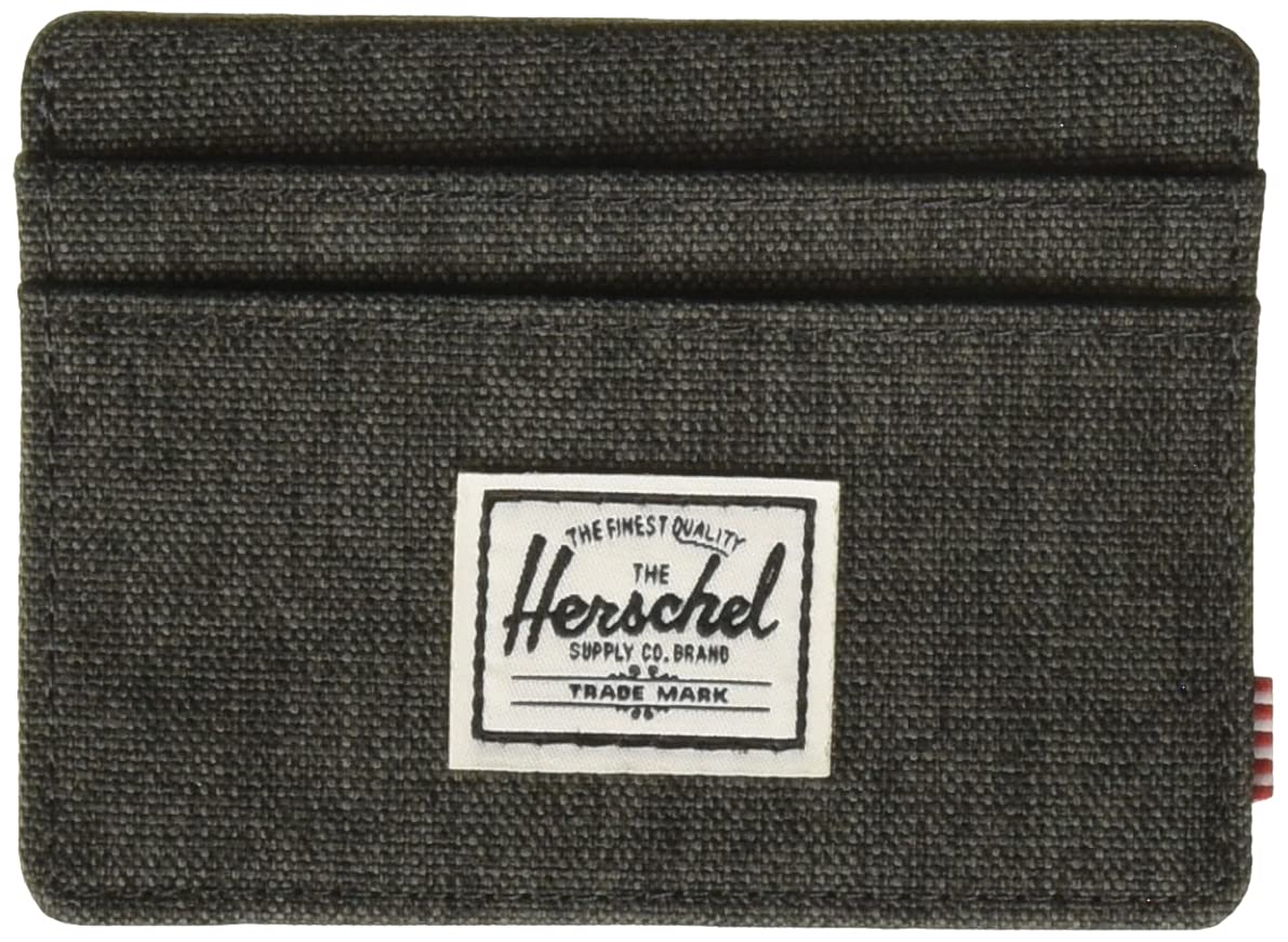 Herschel mens Charlie Rfid Card Case Wallet, black crosshatch, One Size US