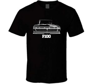 cargeektees 1976 f100 pickup truck grill view with model name black t shirt xl black