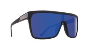 spy flynn sunglasses soft matte black with happy blue spectra lens sticker