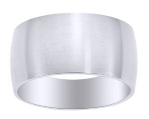 affy 12mm brushed band ring in 14k white gold over sterling silver ring size : 8.5