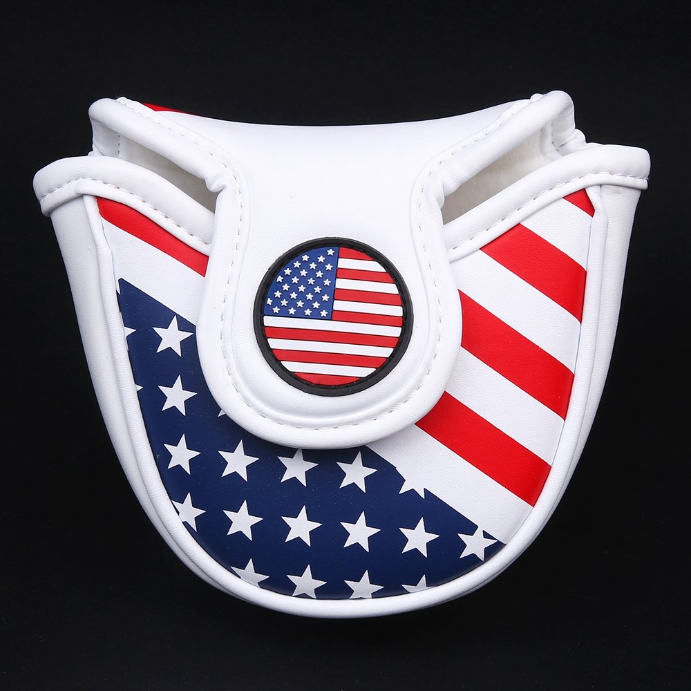 Stars& Stripes Golf Mallet Putter Head Cover Protector Magnetic Closure