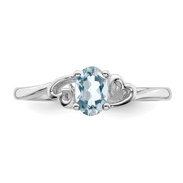 IceCarats 925 Sterling Silver Blue Aquamarine Ring Gemstone Band March Birthstone Jewelry Size 6.00