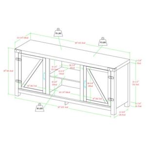 Walker Edison Georgetown Modern Farmhouse Double Barn Door TV Stand for TVs up to 65 Inches, 58 Inch, Rustic Oak