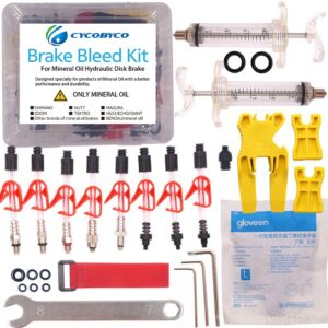 cycobyco mineral oil bicycle hydraulic disc brake bleed kit for all series shimano/magura/tektro/zoom/csc/echo/giant / hs33 / nutt cycling (professional kit)