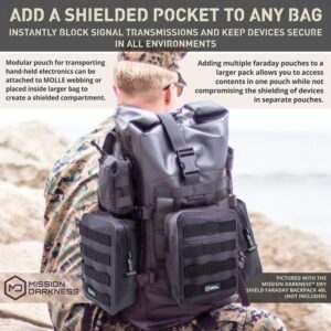 Mission Darkness Dry Shield MOLLE Faraday Pouch (2nd Gen) // Waterproof & Submergible Dry Bag + RF Shielding Liner. Signal Blocking, Anti-tracking, EMP Shield, Data Privacy, Electronic Device Security