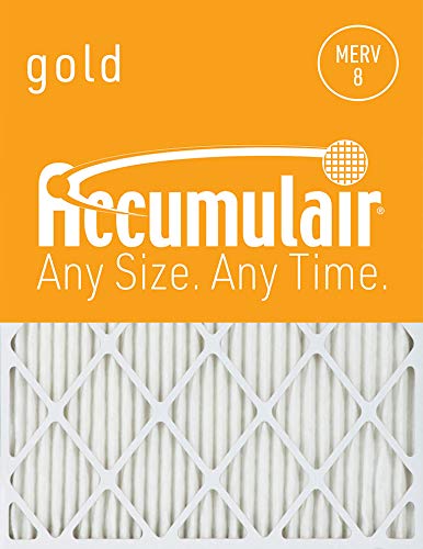 Accumulair Gold 16x19x1 High-Efficiency Pleated Replacement AC/Furnace Air Filter, MERV 8, Pack-2