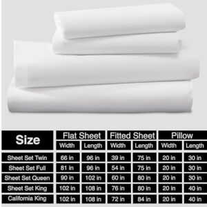 Bluemoon Homes King Size Egyptian Cotton Sheets,1000 Thread Count, 4Pc King Size Sheets Set, Smooth Sateen Weave King Sheets, 18" Deep Pocket, Ultra Luxury Sheets, King Sheet Set - White Sheets