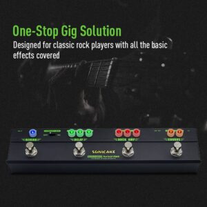 SONICAKE Guitar Multi Effect Pedal Chorus Delay Reverb Distortion Classic Rock Tone Guitar Pedal Rockstage With Cab Sim