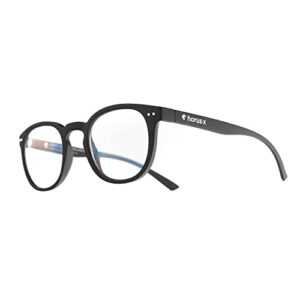 horus x ® • round blue light glasses | computer glasses for screens: anti-fatigue & eyestrain relief | men and women | urban clear