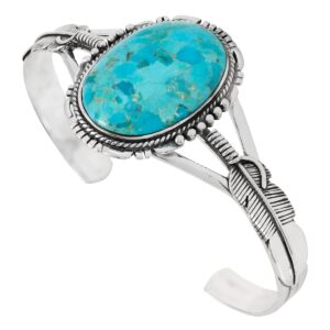 Sterling Silver 925 with Genuine Turquoise (Turquoise)