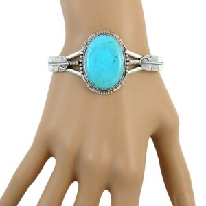 Sterling Silver 925 with Genuine Turquoise (Turquoise)