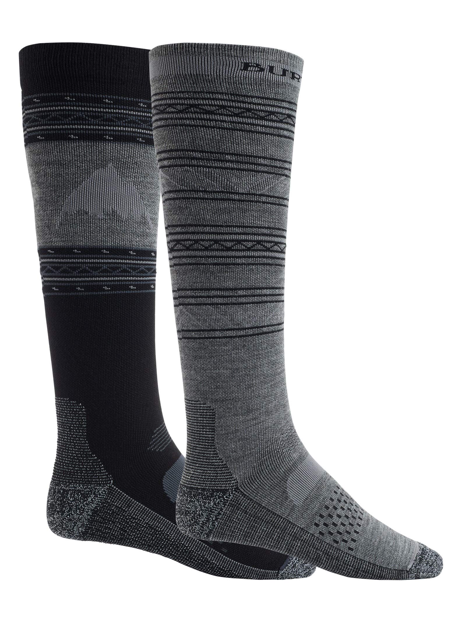 Burton Mens Performance Lightweight Sock 2Pk, True Black, Small