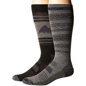 Burton Mens Performance Lightweight Sock 2Pk, True Black, Small