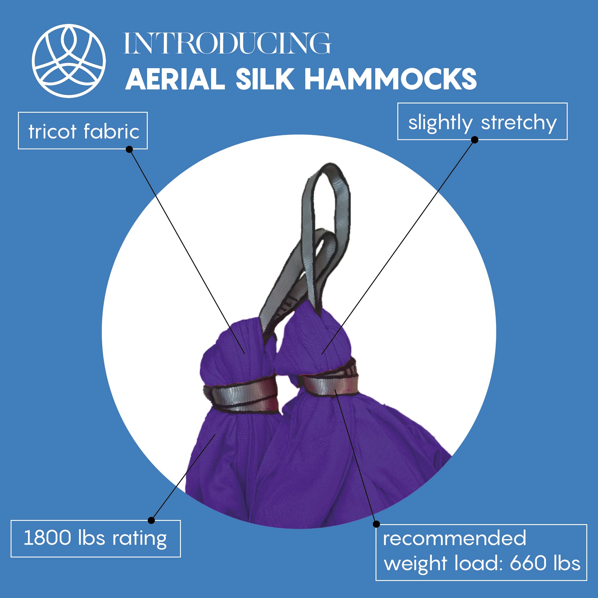 Aum Active Aerial Yoga Hammock - Durable Aerial Silk with Extension Straps, Carabiners, and Pose Guide - Aerial Silks for Home, Antigravity Yoga, Inversion Exercises, Yoga Starter Kit for All Levels