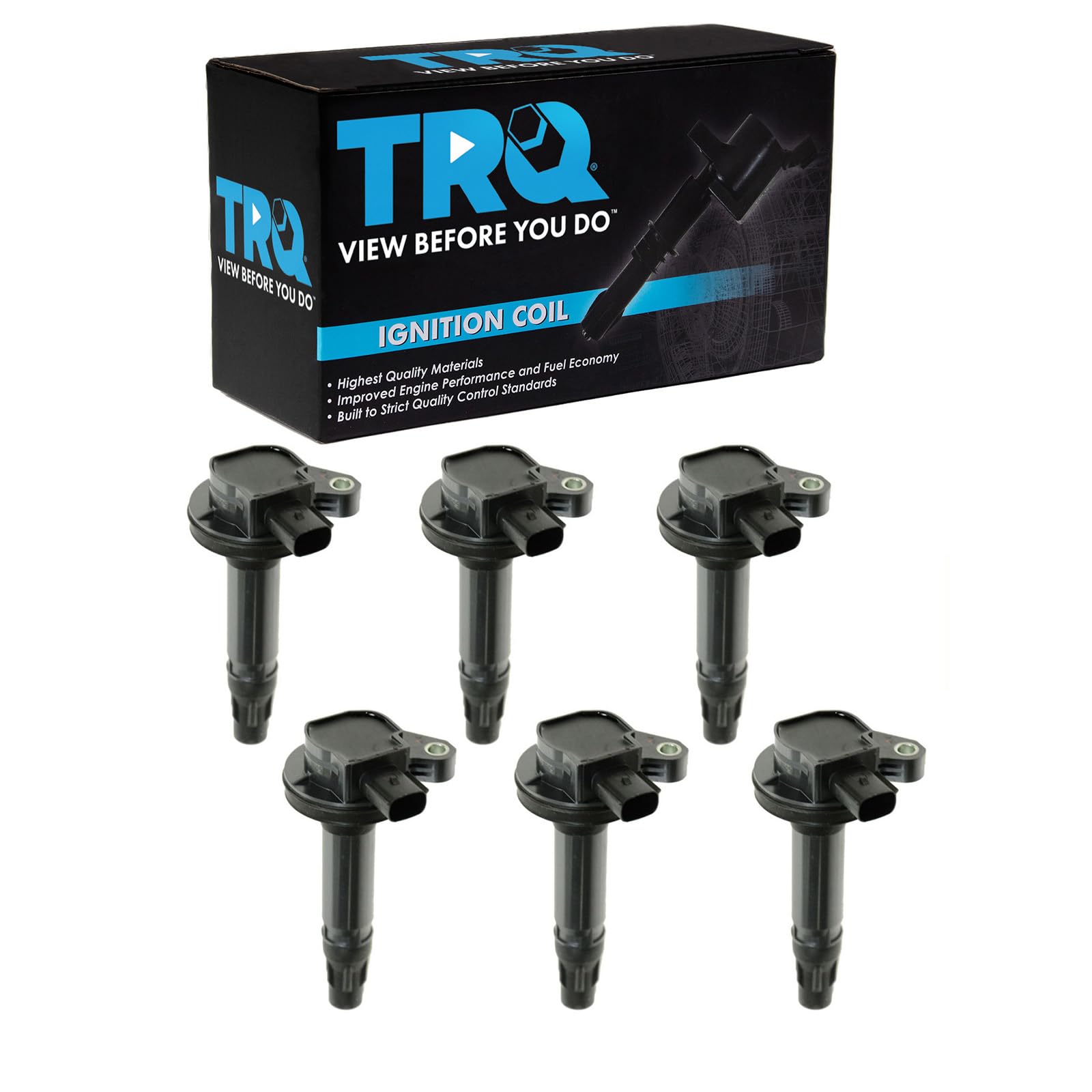 TRQ Direct Ignition Coil Set of 6 Kit for Ford Fusion Flex Edge Taurus Lincoln MKS MKT