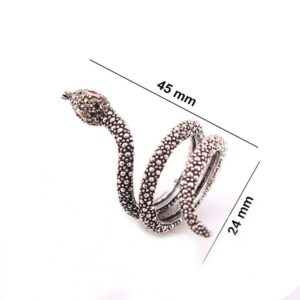 Yfnfxl Snake Ring Womens Rose Gold Snake Ring Fashion Rhinestones Cute Animal Rings (silver, 7)