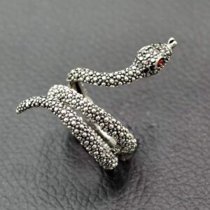 Yfnfxl Snake Ring Womens Rose Gold Snake Ring Fashion Rhinestones Cute Animal Rings (silver, 7)