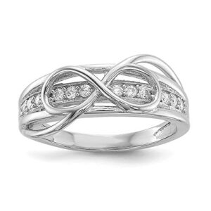 IceCarats 925 Sterling Silver Cubic Zirconia CZ Infinity Twisted Love Knot Symbol Woven Crisscross Band Statement Ring Size 7