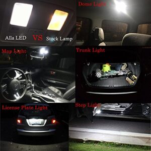 Alla Lighting 4x41mm/42mm 211-2 578 LED Bulbs, White CAN-BUS 212-2 569 6413 Festoon Interior Lights Super Bright Dome, Map, Trunk, Courtesy Light Replace Cars Trucks, 6000K Xenon