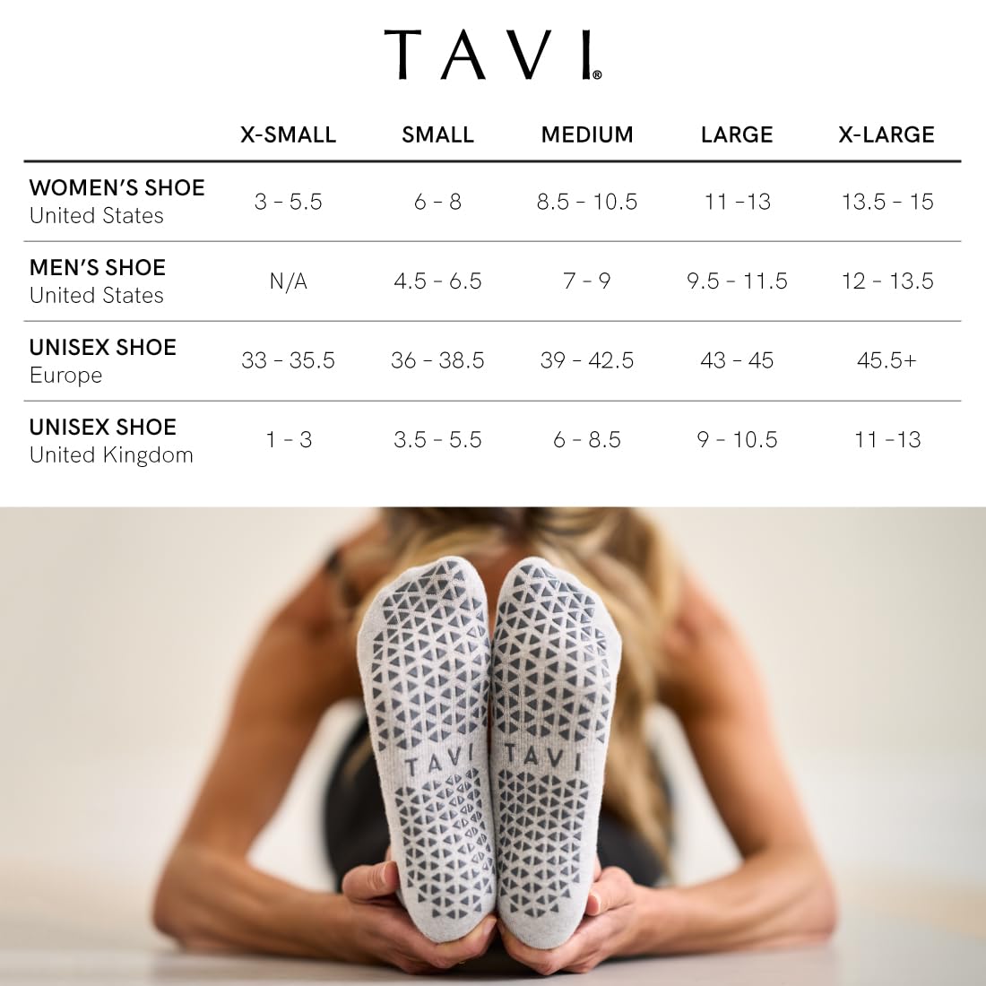 TAVI Women’s Maddie Grip Socks - Non-Slip Pilates Socks with Grips for Women, Yoga Socks, Barre Socks