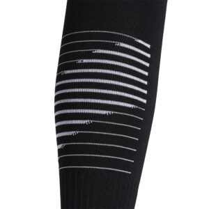 adidas Team Speed 2 Soccer Socks for Boys, Girls, Men and Women (1-Pair), Black/White/Light Onix Grey, Medium