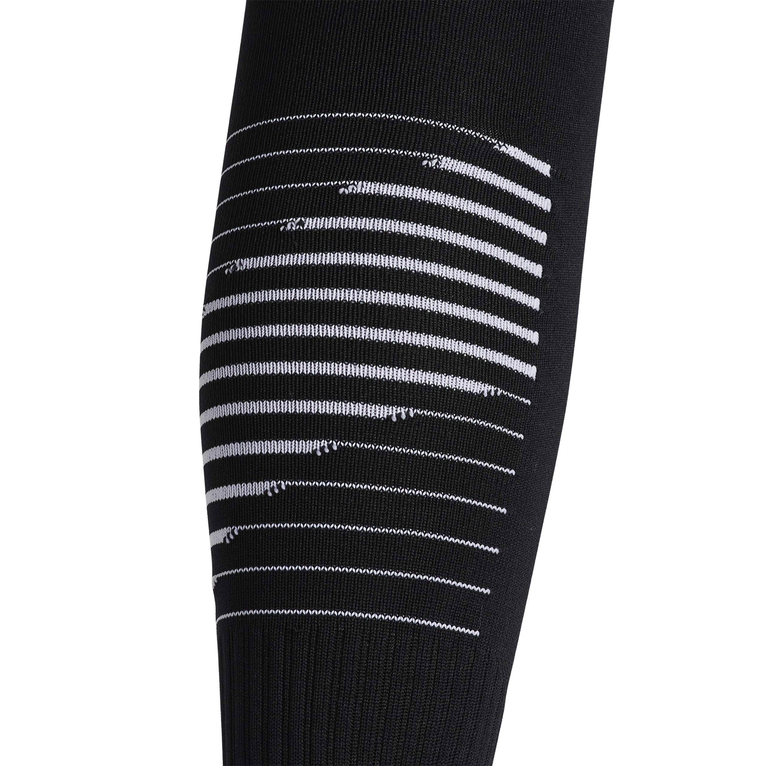 adidas Team Speed 2 Soccer Socks for Boys, Girls, Men and Women (1-Pair), Black/White/Light Onix Grey, Medium